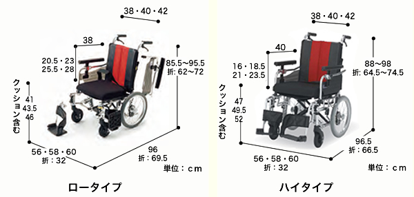 モジュール型介助用車いす MM-FIT 16FB