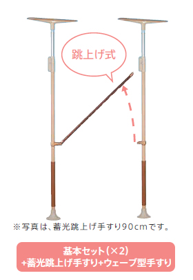ベストポジションバー H型 BP-B 蓄光跳上げ手すりセット