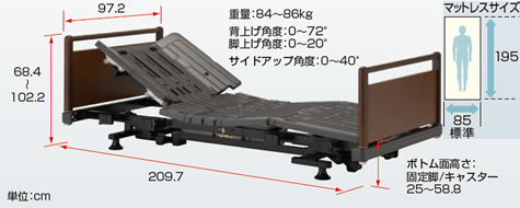ヒューマンケアベッド・低床型　85幅標準サイズ FBN-PJJ SU