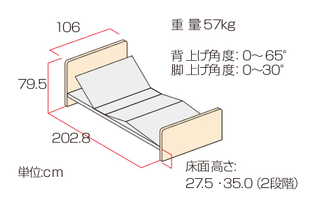 リクライニングベッド 97幅シングルサイズ  プレオックスＲ 