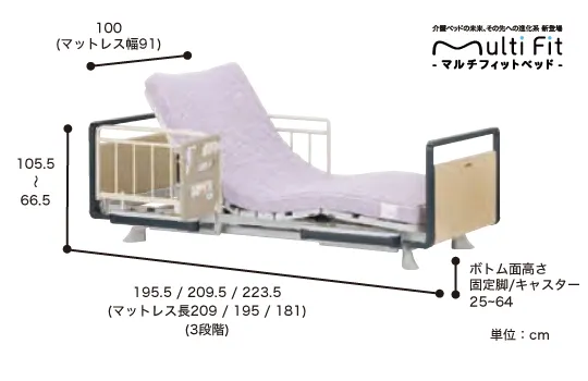 マルチフィットベッド MFB-930SW サイズ表
